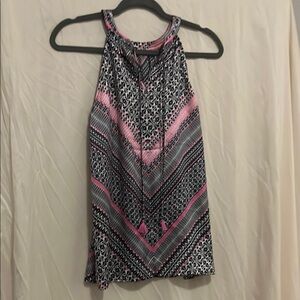 Stylish Pink and Black Women's Top with peekaboo back tie